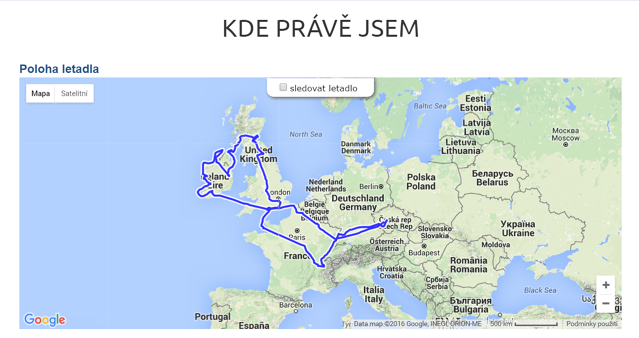 Záznam trasy expedice na online mapě na webu IRSKO 2016