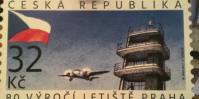 Známka vydaná k 80. výročí Letiště Praha. Foto: Jiří Pruša, Flying Revue