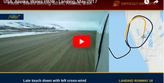 Video z přistání na Wales Airport, Beringova úžina, Aljaška Video z přistání na Wales Airport, Beringova úžina, Aljaška