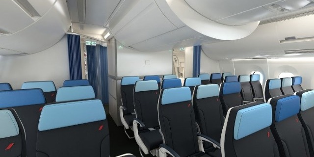 Pohled do Economy Class A350-900 Air France. Zdroj: Air France