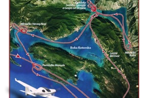 Záznam z trackeru - takto OK-LEX létal v Boce Kotorské. 