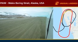 Boční vítr, sníh a ledové kry. Sledujte přistání u Beringova zálivu