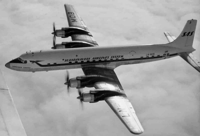 Mezi čtrnáctku letounů DC-7C provozovaných SAS patřil i Torkin Viking (LN-MOB) Foto: SAS