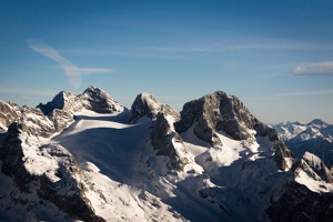 Hoher Dachstein ze severu, masiv Dachstein, Rakousko