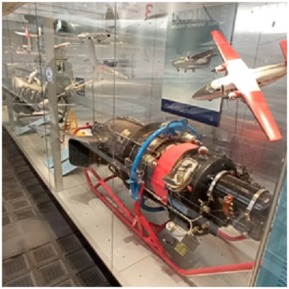Motor Walter M601A v současnosti v expozici Národního Technického Muzea v Praze