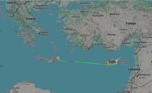 záznam letu z Flightradar24