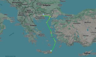 záznam letu z Flightradar24