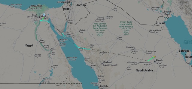 záznam letu z Flightradar24