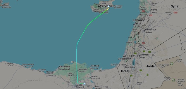 Záznam letu z Flightradar24