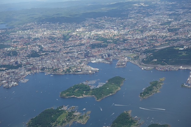 přelet města Oslo