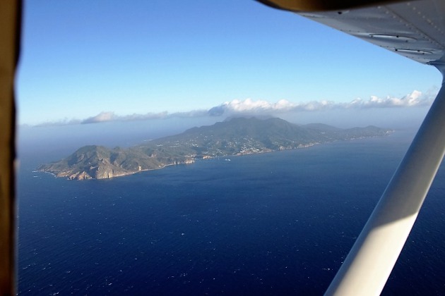 Sopka na ostrově Montserrat. 