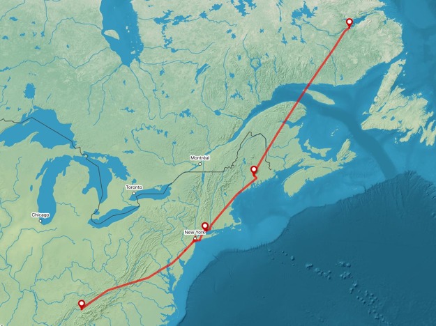 trasa 1.dne letu trasa 1.dne letu