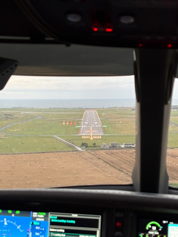Přiblížení na islandské letiště Wick Přiblížení na islandské letiště Wick