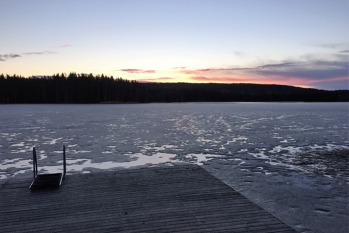 Svítání u jezera v Ludvice.