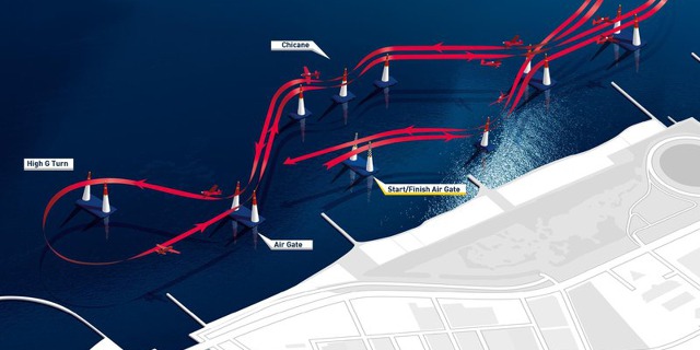 Plán závodiště v Chibě. Obr.: Red Bull Air Race