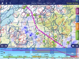 Varianta 2: situace na Flymap směr Ostende. Nakonec jsem letěl přes Calais. 