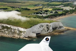 Bílé útesy u Bembridge, jihovýchod Isle of Wight.