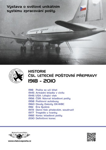 Výstava k 60 letům československé letadlové pošty v Leteckém muzeu Kunovice startuje v sobotu 23. července 2016.