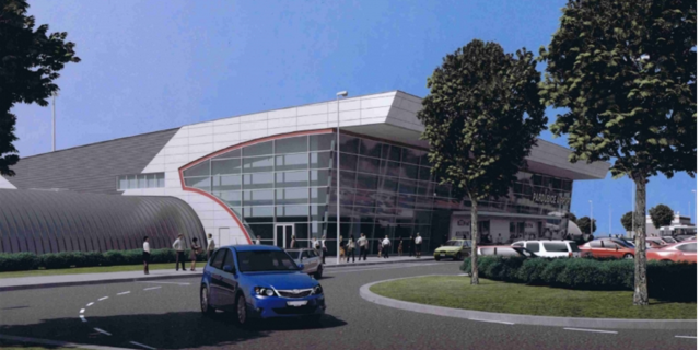 Vizualizace nového terminálu letiště Pardubice. 