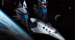 SpaceShip Two ve vesmíru - zatím v představě grafika.