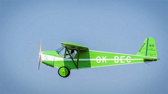 Replika letounu Beneš - Mráz Be 60 Bestiola. Letoun se vyráběl v Chocni v letech 1935-6. Foto: Martina Burainová