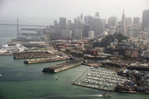 Střed města a přístaviště v San Francisku