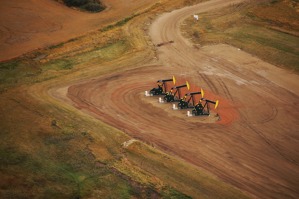 Ropné těžební pumpy v Severní Dakotě