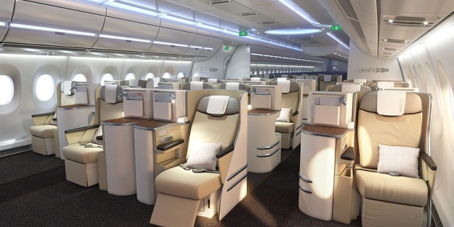 Kabina pro cestující A350 XWB. Foto: Airbus.com