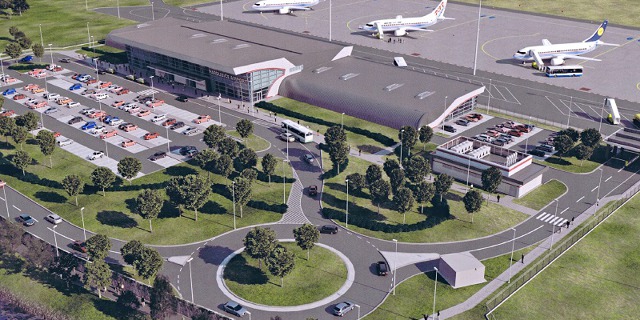 Takto by mělo pardubické letiště vypadat koncem roku 2017. Vizualizace: airport-pardubice.cz