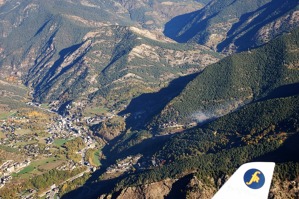Pyrenejské údolí, ve kterém se rozkládá  ministáteček Andorra. 