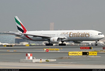 Boeing 777 společnosti Emirates. Zdroj: www.aviation-safety.net