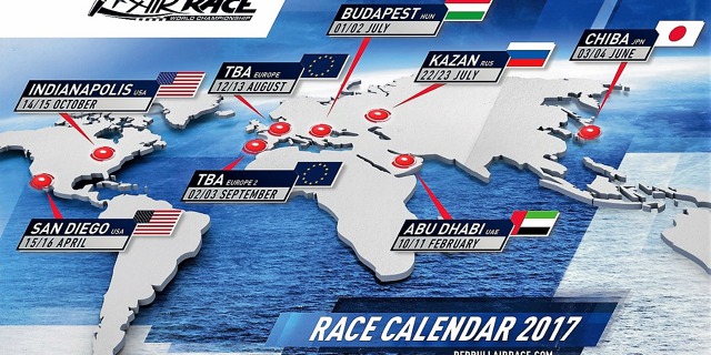 Kalendář závodů Red Bull Air Race 2017. Zdro: RBAR