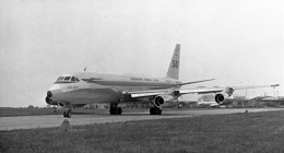 Convair CV-990 Coronado společnosti SAS na LKPR-stará Ruzyně. Foto: Archiv Lubora Obendraufa 