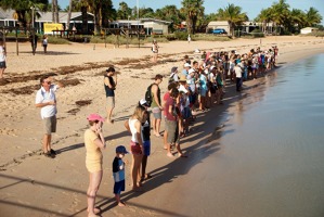 V Shark Bay slibovali delfíny, Ian tomu spolu s ostatními turisty věřil. 