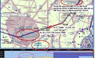 Ručně vytvořená odletová VFR mapa. Foto: Archív autora Ručně vytvořená odletová VFR mapa. Foto: Archív autora
