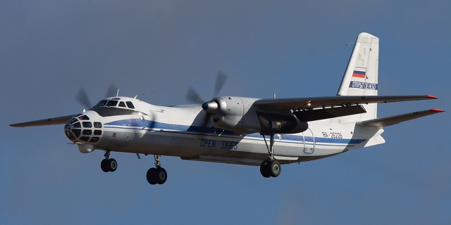 An-30 RA 26226 Open Skies pro účely monitorovacích letů v rámci smlouvy o otevřeném nebi. Zdroj: Wikimedia