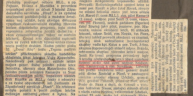 Jak o letišti Cheb referoval dobový tisk. Zdroj: Archiv autora