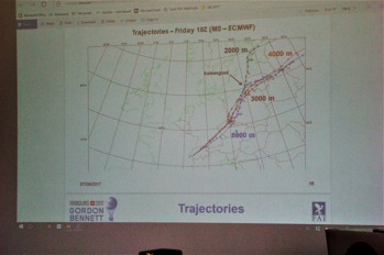 Takto pořadatelé určili trasy letu. Všechny vedou ze Švýcarska na severovýchod a zasahují Českou republiku. Zdroj: Český tým G-B-C 2017