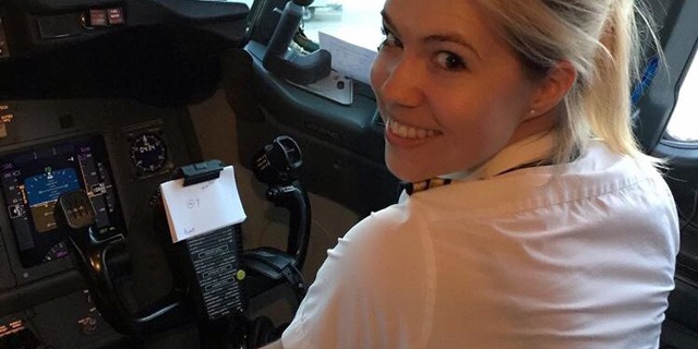 Eva Claire, nizozemská pilotka B737. Foto: Twitter/Flywitheva