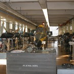 Část muzeální expozice leteckých motorů. 