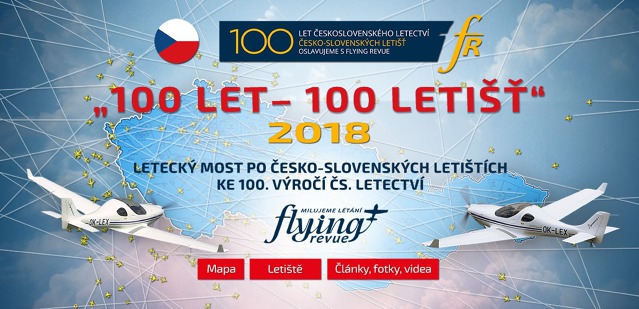 Takto vypadá záhlaví speciál webu projektu 100 let - 100 letišť