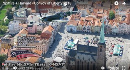 Video: Přelet Spitfire Mk XVI a Harvard Mk II nad plzeňským Konvojem svobody pohledem posádky