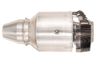 Proudový motor PBS TJ80 z bočního pohledu.