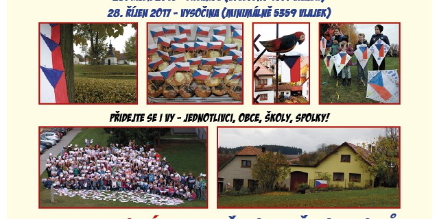 Pohlednice Český den s českými vlajkami. Zdroj obr.: Agentura dobrý den