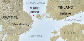 Ostrov Märket leží v Botnickém zálivu Baltského moře. Obr.: Lantmateriet/Metria via Google Earth