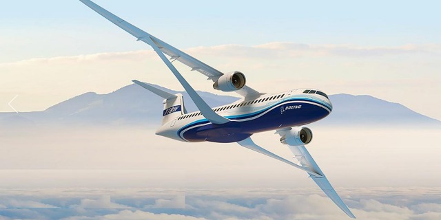 Koncept tzv. Transonic Truss-Braced Wing (TTBW) letadla s tenkými a lehkými křídly. Zdroj: Boeing Creative Services