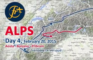 Čtvrtý letový den expedice Alpy 2015. 