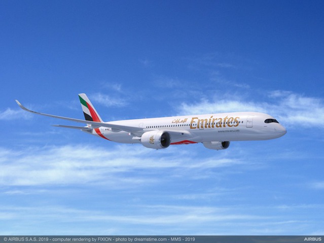 Airbus A350-900 v livreji Emirates. Zdroj: Airbus.com