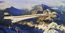 Prototyp Concorde při letu nad Pyrenejemi. Zdroj: Archiv Lubora Obendraufa