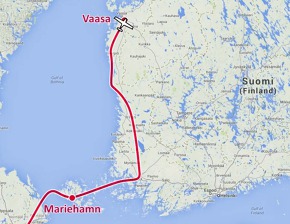 Trasa druhého dne expedice Ostrovy Baltského moře.